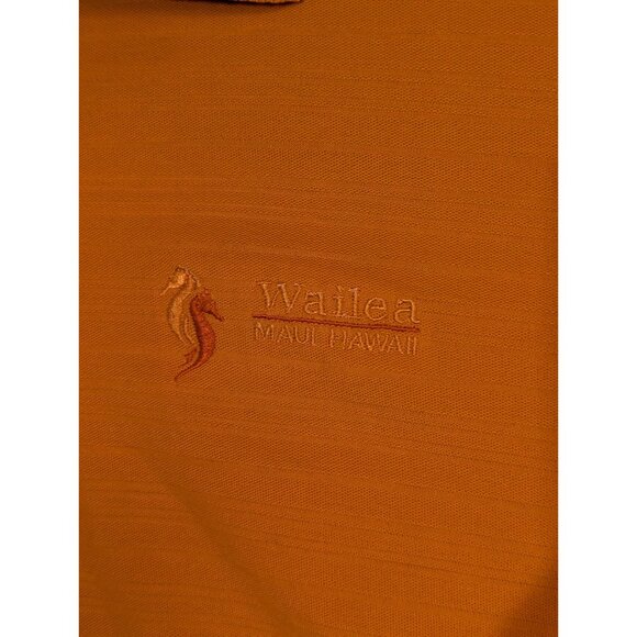 Wailea Maui Hawaii Orange Polo Shirt L 100% Mercerized Cotton Embroidered Logo L - Picture 3 of 5